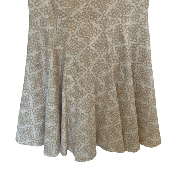 DVF Jeannie Dress Womens Size 6 Cream & Tan Henna Print Cotton Fit & Flare - Picture 5 of 13